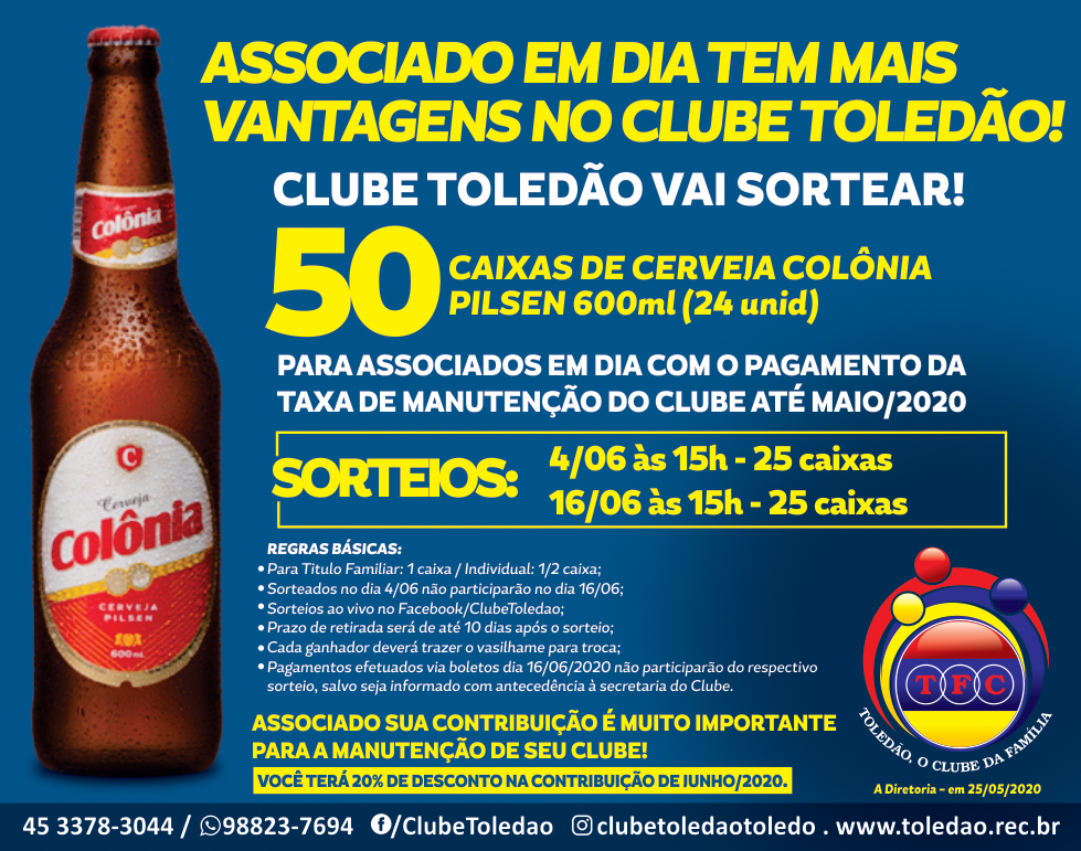 Mais sorteios para nossos associados…